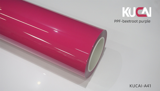 Hydrophobic TPU Car Paint Protection Film Beetroot Purple Color 7.5Mil Thickness
