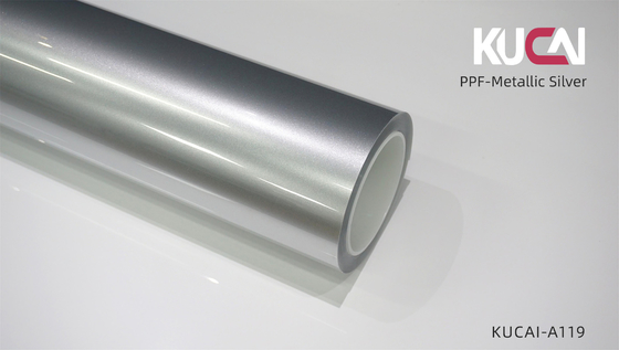 Custom TPU Self Healing Paint Protection Film Metallic Silver Color Seamless Wrap