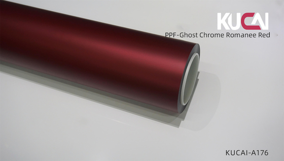 7.5Mil Thick Matte PPF Film Roll Ghost Chrome Romanee Red Colored